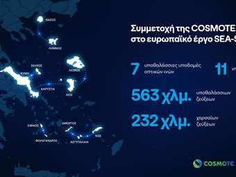 Υποθαλάσσιο δίκτυο υψηλών ταχυτήτων σε 11 νησιά του Αιγαίου από την COSMOTE