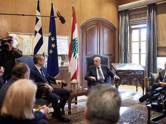 Σε εξέλιξη η επίσκεψη Μητσοτάκη στην Βηρυτό