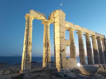 ΥΠΠΟ: Νέος φωτισμός ανάδειξης του Ναού του Ποσειδώνα στο Σούνιο