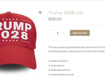 ΗΠΑ: Καπελάκια "Trump 2028" πωλούνται στο ηλεκτρονικό κατάστημα του Ντόναλντ Τραμπ