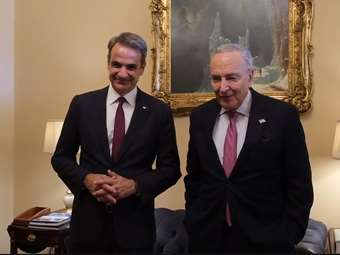 Συναντήσεις Κυρ. Μητσοτάκη με τον ηγέτη της πλειοψηφίας στη Γερουσία, Chuck Schumer και τον Γερουσιαστή Chris Coons