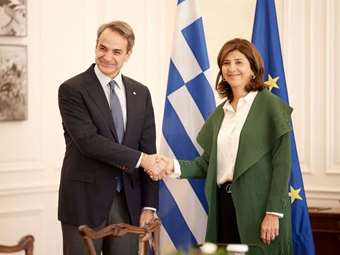 Συνάντηση Κ. Μητσοτάκη με την απεσταλμένη του γ.γ. του ΟΗΕ για το Κυπριακό