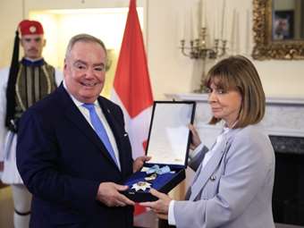 President Sakellaropoulou receives Grand Master of the Order of Malta, John Dunlap