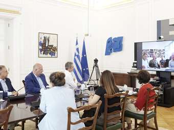 Τηλεδιάσκεψη του Κ. Μητσοτάκη με τον δήμαρχο Αμοργού σχετικά με την πρωτοβουλία "Αμοργόραμα"